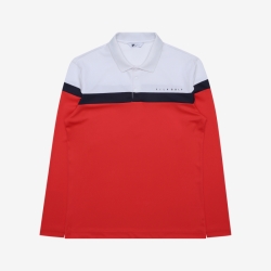 Fila Golf Color Block Férfi T-shirt Piros | HU-44988
